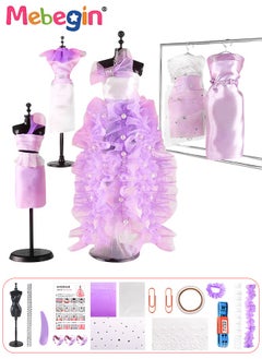 MEBEGIN 5 Pack Fashion Designer Kit for Kids, DIY Handmade Doll Clothes, Fashion Design Studio Toys with 1 Mannequin, Creative Doll Clothes Outfits Hand Made Set, No-Sewing Fashion Design, Ideal Gift for Girls  - Image 1