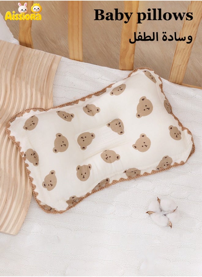 آيسيورا وسادة الطفل وسادة تشكيل رأس الطفل مسند رأس تصحيحي مسند رأس مضاد للجري مفروشات الأطفال مناسب للمواليد الجدد  - Image 1
