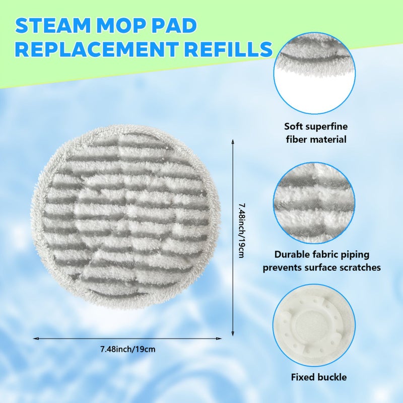 6 Pack S7000 Steam Mop Pads Replacement Kit For Hard Floor Cleaner Blue - Image 3