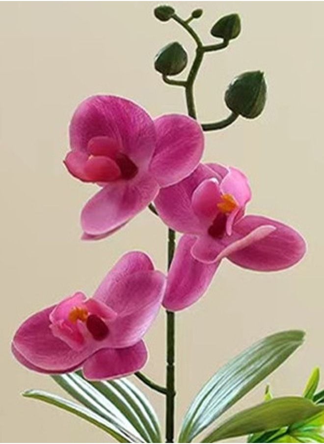 Kutis - 1 Piece Butterfly Orchid Artificial Bonsai Simulation Potted Home Bedroom Living Room Desktop Decoration Purple/Green/White 7.5 x 26 cm - Image 1