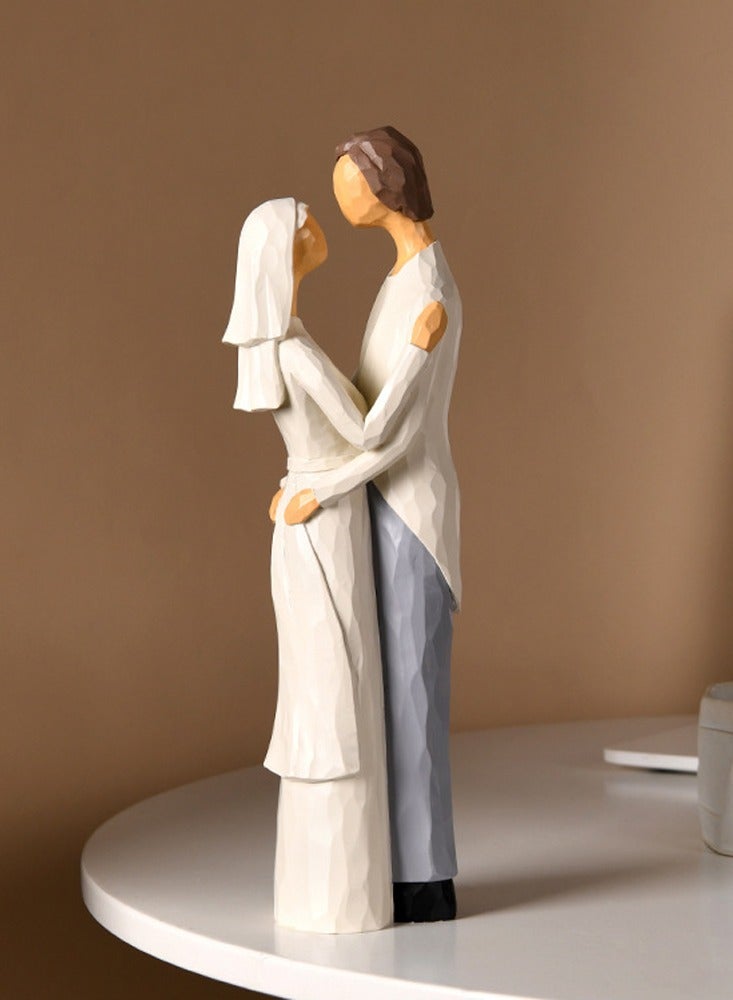 YINZUO Romantic Couple Figurines Handcrafted Wedding and Anniversary Decoration Set, Elegant Resin Sculptures for Home Décor, Love-Themed Gifts for Special Occasions - Image 1