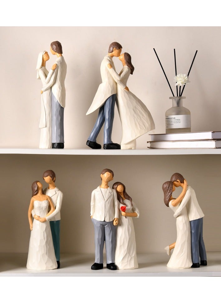 YINZUO Romantic Couple Figurines Handcrafted Wedding and Anniversary Decoration Set, Elegant Resin Sculptures for Home Décor, Love-Themed Gifts for Special Occasions - Image 3