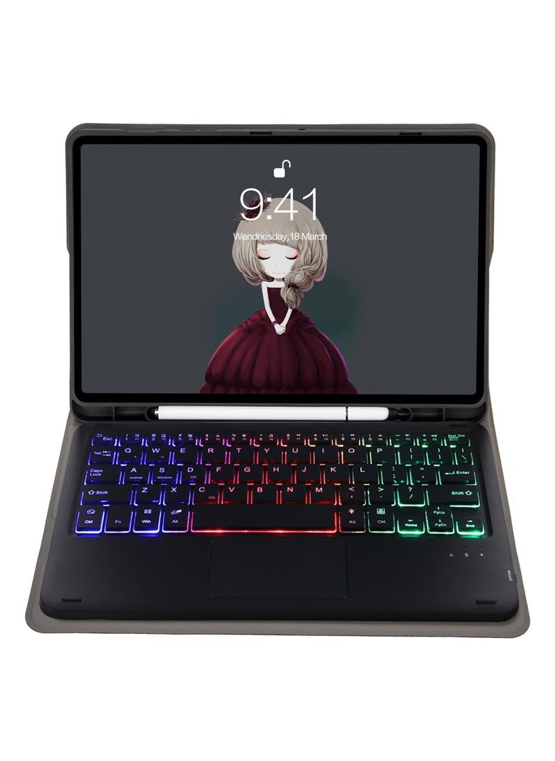 OCTOBER - Magnetic trackpad keyboard compatible with Samsung Galaxy Tab S9 FE Plus 2023 12.4-inch (SM-X610/X616) with pen holder, foldable Funda Cover for Tab S9 FE+ with keyboard - Image 1