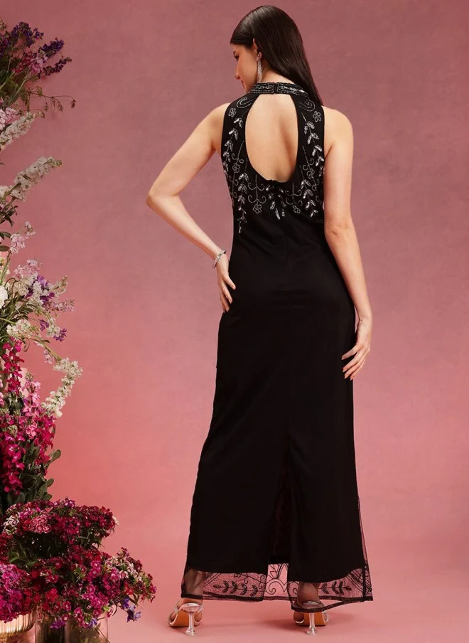 STREET 9 Black Bodycon Maxi Dress for Women