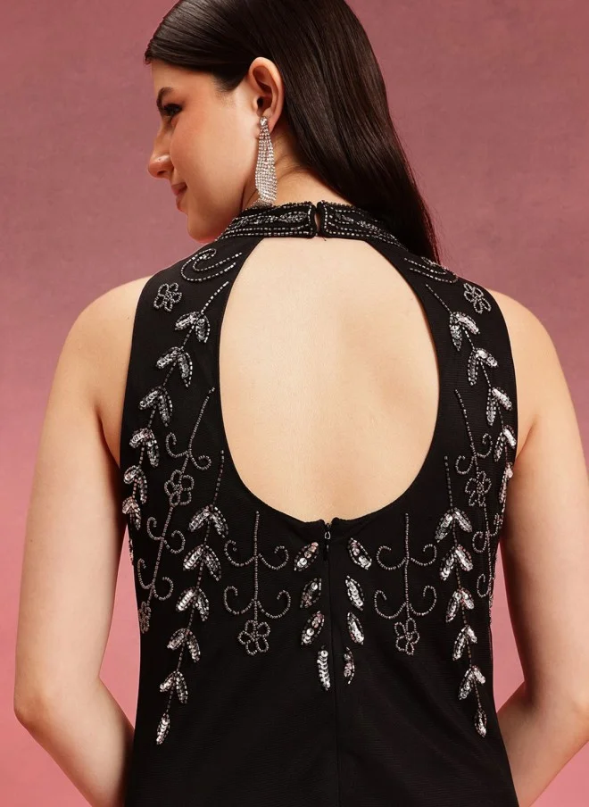 STREET 9 Black Bodycon Maxi Dress for Women