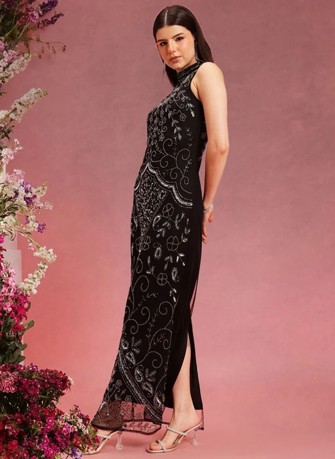 STREET 9 Black Bodycon Maxi Dress for Women