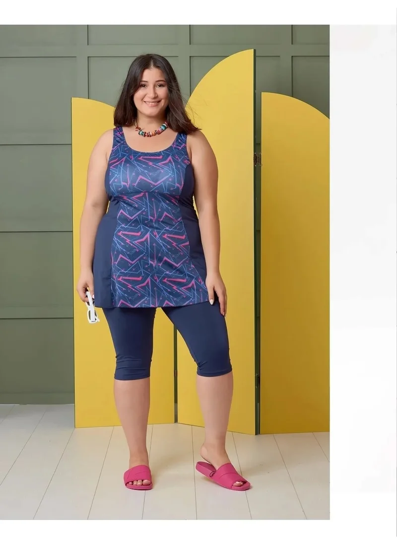 Swana Plus Size Patterned Shorts and Leggings
