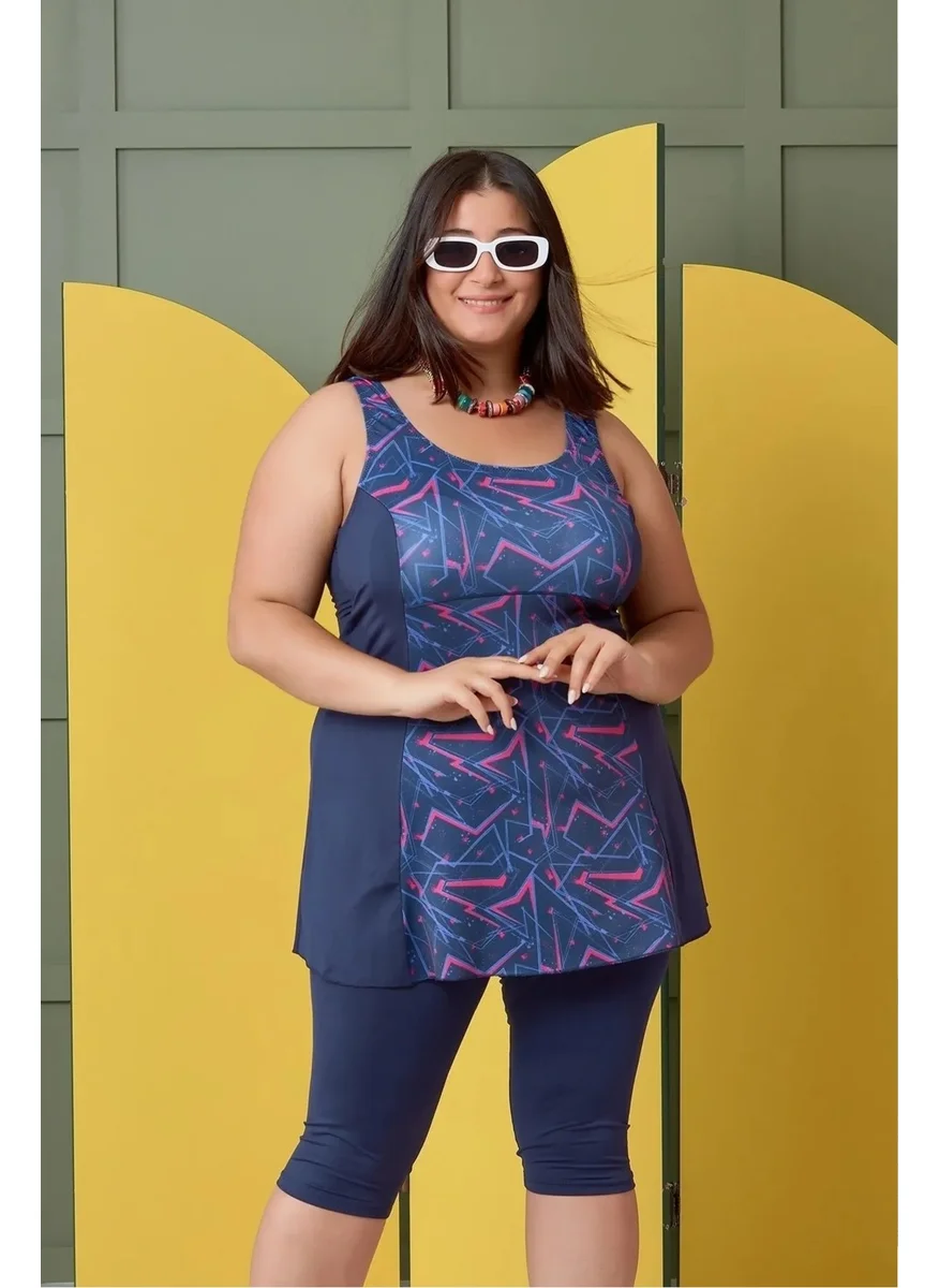 Swana Plus Size Patterned Shorts and Leggings