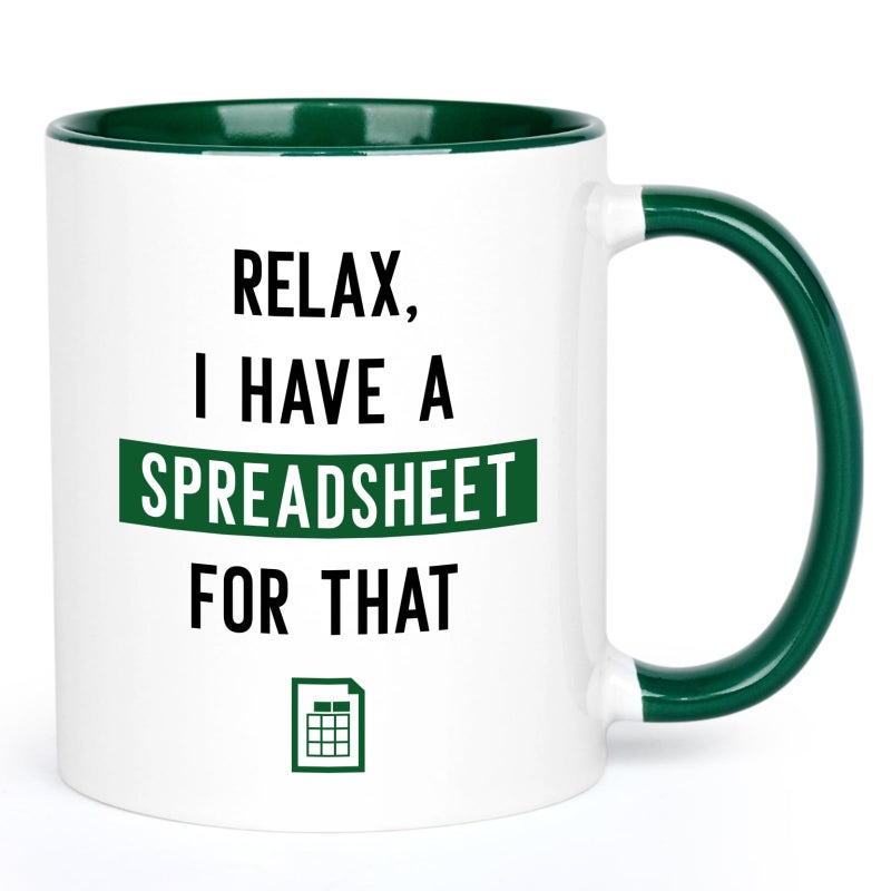 Cabtnca Funny Excel Mug Accountant Gifts for Women Men Christmas Birthday Gifts for Accountants CPA Coworkers Accounting Student Relax I Have a Spreadsheet for That Mug 11 Oz - Image 2