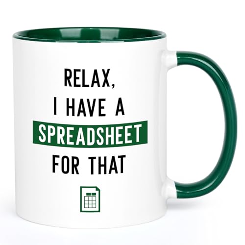 Cabtnca Funny Excel Mug Accountant Gifts for Women Men Christmas Birthday Gifts for Accountants CPA Coworkers Accounting Student Relax I Have a Spreadsheet for That Mug 11 Oz - Image 1