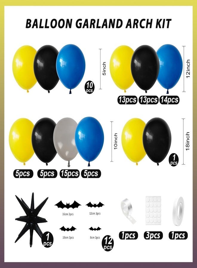 Sowide Black Yellow Grey Balloon Arch Kit,Navy Blue Black Yellow Grey Balloons with Sticker for Boys Man Birthday Decorations Party Baby Shower Anniversary Graduation Party Supplies - Image 2