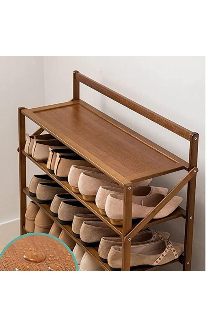 رف أحذية من الخيزران - قابل للطي، لا يتطلب تركيبًا، منظم تخزين مضغوط للممرات والحمامات والمداخل والمساحات الصغيرة - خفيف الوزن، متين، صديق للبيئة - Image 4