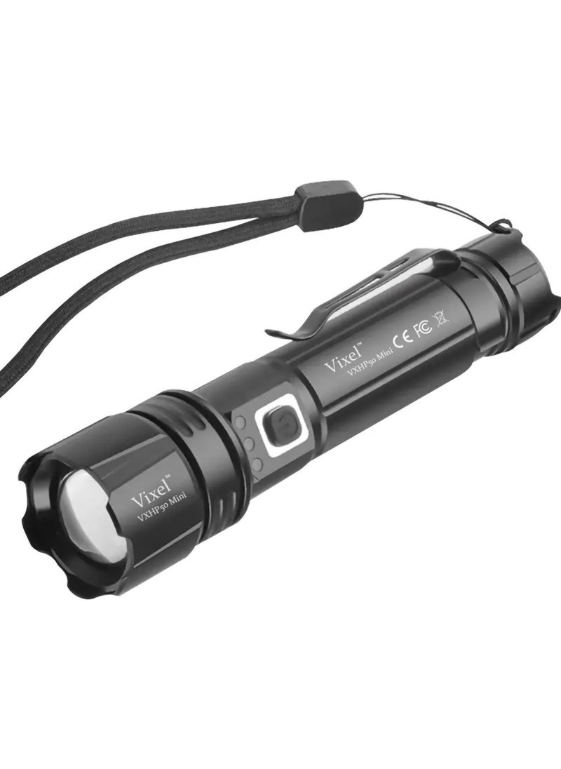 Vixel VXHP50 Super Bright Rechargeable Mini Flashlight for Outdoor Camping Hiking Exploration and Emergency (Battery Included)  - Image 1