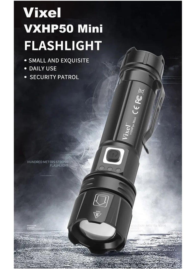 Vixel VXHP50 Super Bright Rechargeable Mini Flashlight for Outdoor Camping Hiking Exploration and Emergency (Battery Included)  - Image 5