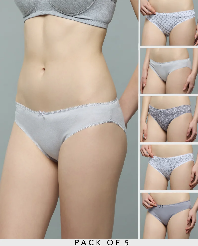 R&B 5 Pack Printed Bikini Briefs