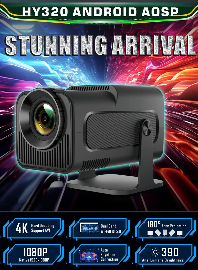 توشونكس مُسِلِّط ضوء ANSI 390LM، شاشة 130 إنش بدقة 4K، مشغل ذكي بأندرويد 11، تدوير 180 درجة، متوافق مع الهواتف النقالة. - Image 2