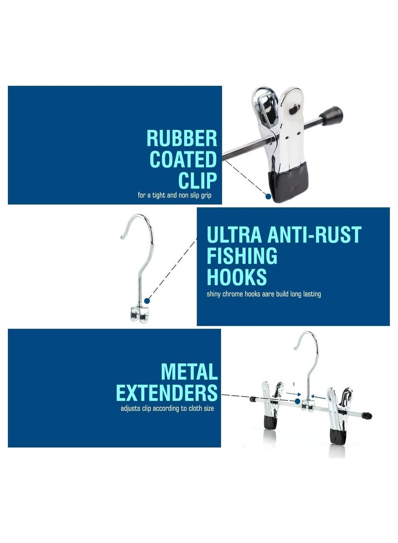 أكسنتشر 80-شماعات قابلة للتعديل مانعة للانزلاق مع مشبك أسود / فضي 30 سم - Image 4