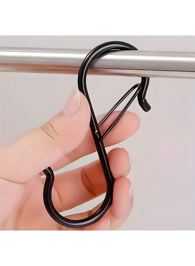 18 Pcs Black Heavy Duty Metal S Hooks With Locking Latch For Kitchen Organization - Image 2
