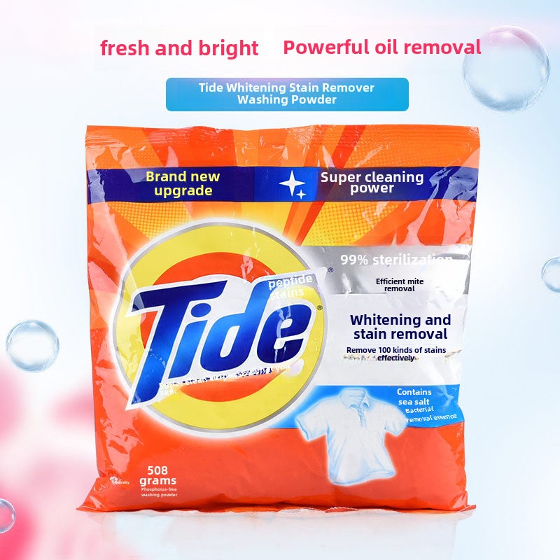 508g Tide Laundry Detergent Wholesale Quantity Batch Whitening Stain Removal Household Laundry Decontamination Sachet Color Protection Sea Salt([508G clean white stain removal]]) - Image 3