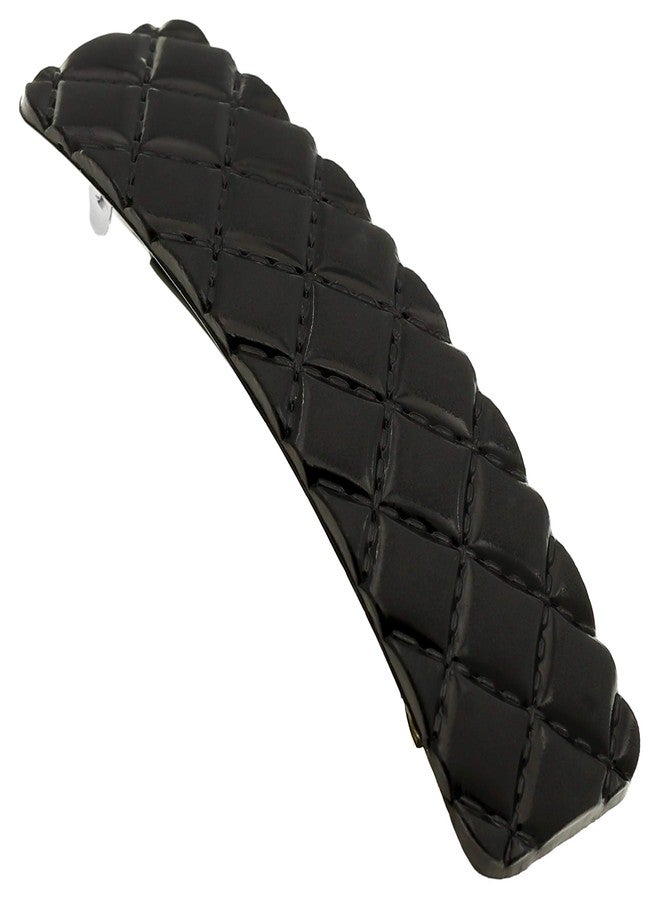 Camila Paris CP2650 French Hair Barrette Clip for Girls, Black, Rubberized Metal Closure Strong Hold Grip Hair Clips for Women, No Slip and Durable Styling Girls Hair Accessories, Made in France - Image 1