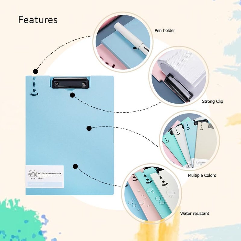 KACHKIT A4 Size Top Open Flip Writing Pad File with Storage Case for Paper and Document File Storage Holder, Writing Pad, Clipboard Ideal for Nurse Ped,Office, PCS-1, (Multi) - Image 3