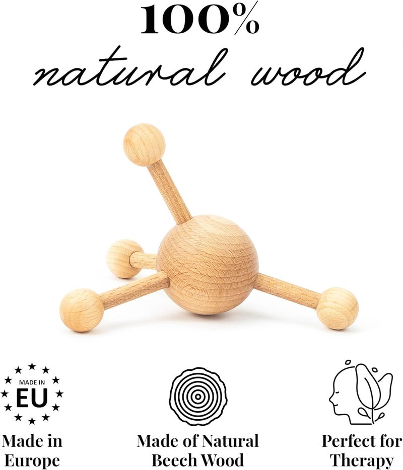 tuuli Accessories  Trigger Point Massage Tool MultiFunctional Wooden Handheld Massager for Back Neck Shoulder and More Helps Ease Muscle Tension and Support Skin Health - Image 4