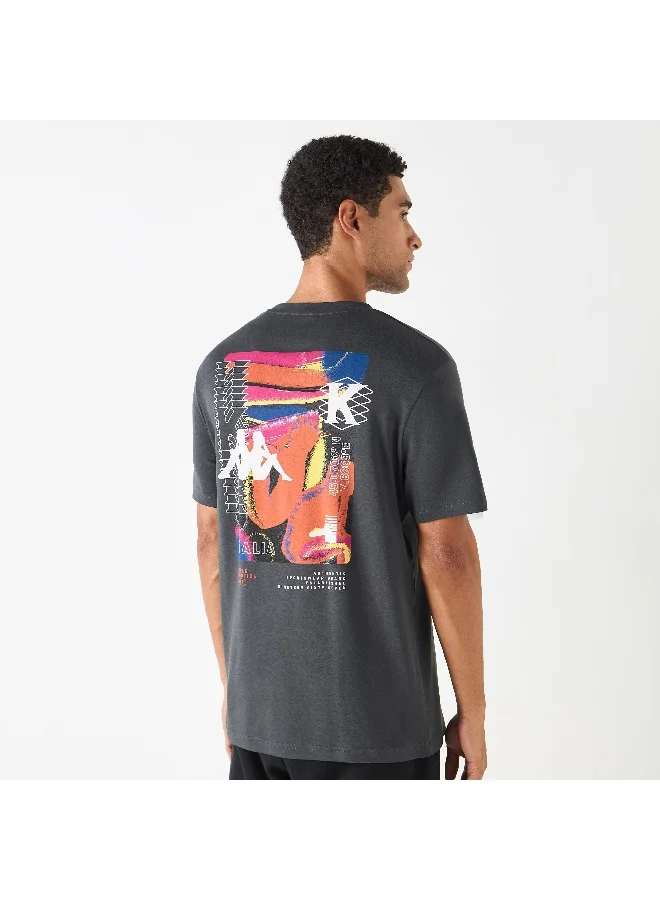 Kappa Kappa Logo Print Crew Neck T-shirt with Short Sleeves