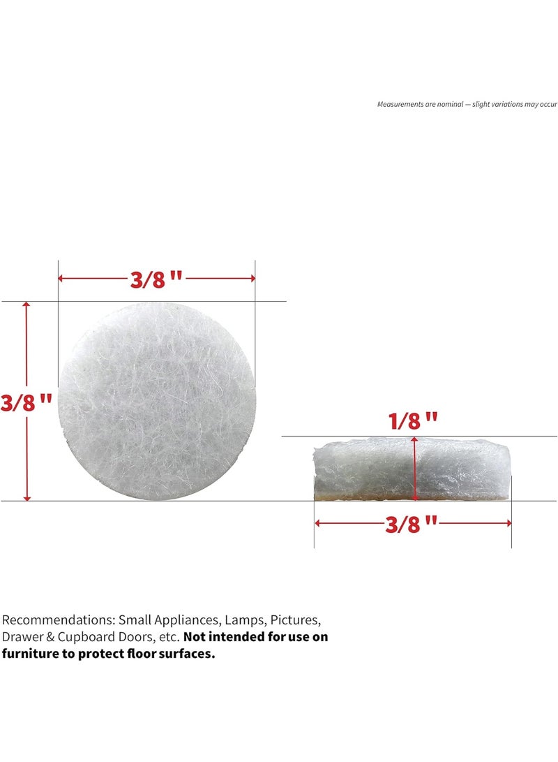 Shepherd Hardware وسادات أثاث من الفelt ذاتية اللصق 3/8 بوصة من شيفرد هاردوير 9957، عبوة 75، بيضاء - Image 4