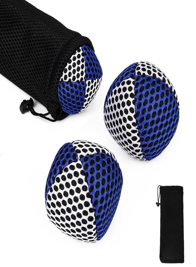 AHIER 3 Packs Juggling Balls for Beginners and Professionals Set with Storage Bag, 4.2 oz Soft Colorful Juggling Balls Starter Set for Developing Motor Coordination and Juggle Skills (Blue - White) - Image 1