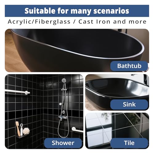 DWIL Tub Paint, Tub and Tile Refinishing Kit with Tools, Bathtub Paint Water Based &Low Odor, Easy to Use for Sink Bathroom Shower, Black 35oz/50-55sq.ft - Image 5