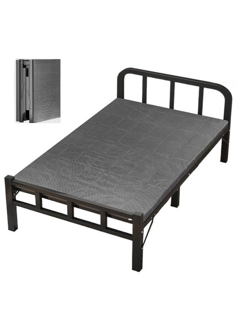 Portable Folding Bed Queen Thickened Carbon Steel Folding Bed, Easy to Fold Without Installation, Multi Functional Simple Folding Bed for Home, Office,190x90cm