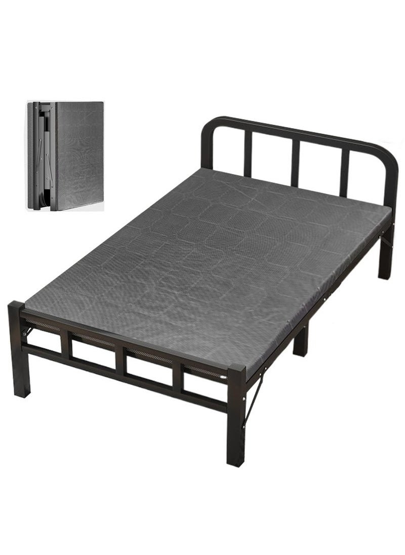 XiuWoo Portable Folding Bed Queen Thickened Carbon Steel Folding Bed, Easy to Fold Without Installation, Multi Functional Simple Folding Bed for Home, Office,190x90cm  - Image 1