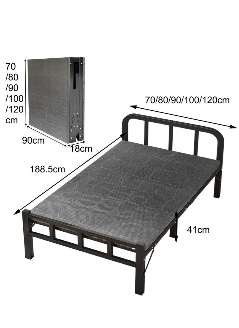 XiuWoo Portable Folding Bed Queen Thickened Carbon Steel Folding Bed, Easy to Fold Without Installation, Multi Functional Simple Folding Bed for Home, Office,190x90cm  - Image 3