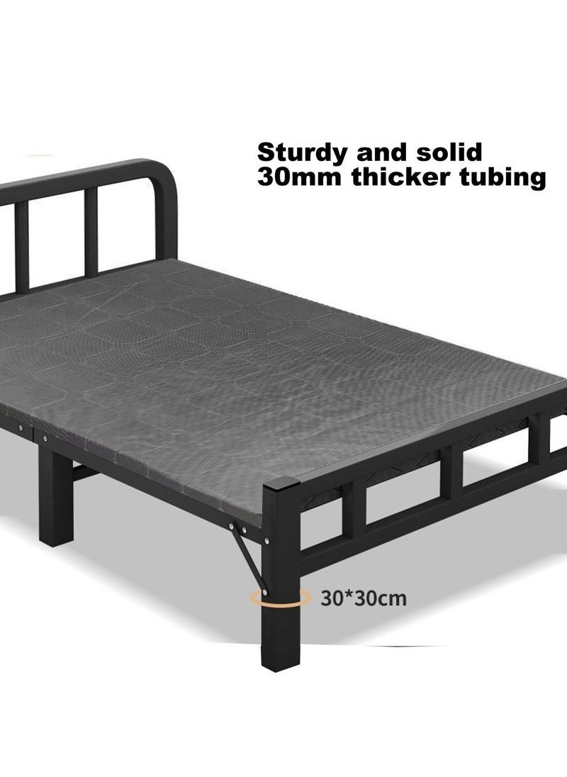 XiuWoo - Portable Folding Bed Queen Thickened Carbon Steel Folding Bed, Easy to Fold Without Installation, Multi Functional Simple Folding Bed for Home, Office,190x90cm - Image 1