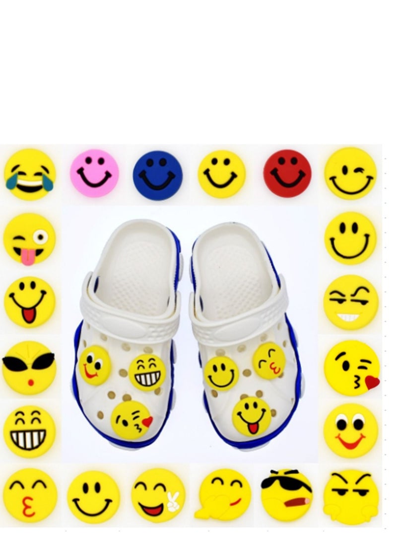 Excefore Shoe Decoration Charms, 20 PCS Mixed PVC Shoe Charms for Shoes Silicone Wristbands, PVC Shoe Charms for Croc, Different Shapes, Hole Hole Shoes Buckle - Image 1