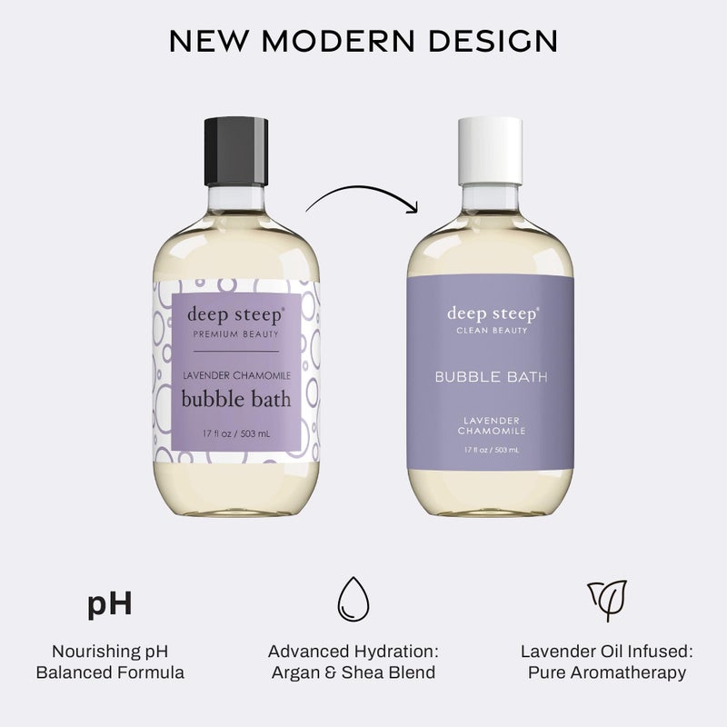 Deep Steep Bubble Bath, Lavender Chamomile 17 oz â€“ Hypoallergenic, Clinically Tested Soothing Soak with Shea Butter & Argan Oil â€“ Sulfate-Free - Image 3