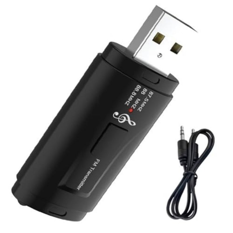 Bluetooth Car Adapter FM Transmitter, Bluetooth 5.0 USB Audio Receiver with Hands-Free Calling, Plug and Play AUX Adapter for Car Stereo, Speaker and Headset - Image 1
