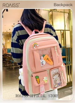 roaiss 4-Piece Set of Cute Backpack Women's Bag Lightweight Elementary School Students Girls Large Capacity Children's School Bag  - Image 2