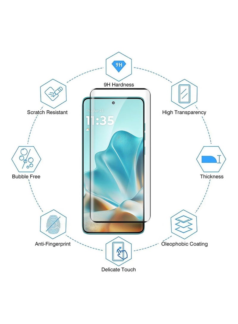 2 in 1 for Motorola Edge 60 Fusion 5G Tempered Glass Screen Protector&Camera Lens Film,9H HD Anti-Scratch Case Friendly  - Image 2