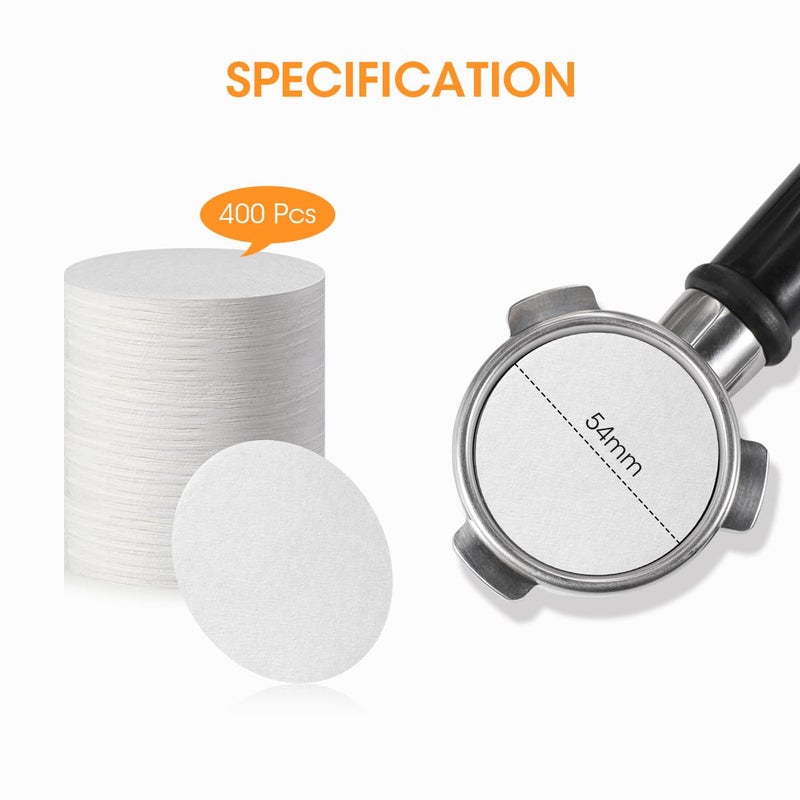 Aieve Espresso Paper Filter Compatible with Breville Barista Coffee Maker, 54 mm Portafilter Paper Filter Puck Screen Espresso Accessories (400 Pcs) - Image 2