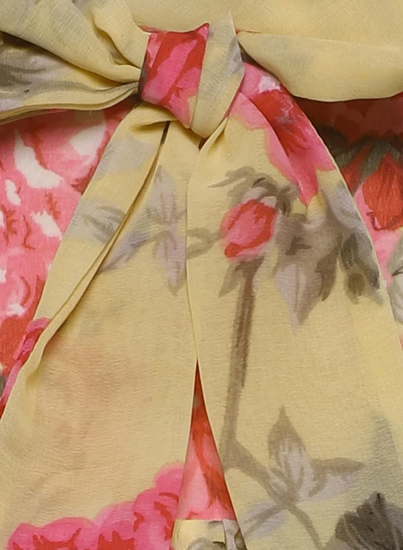 Many Frocks & Floral Chiffon Dress
