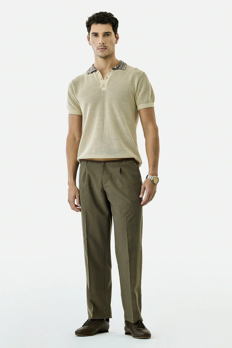 SNITCH Olive Relaxed Fit Trousers