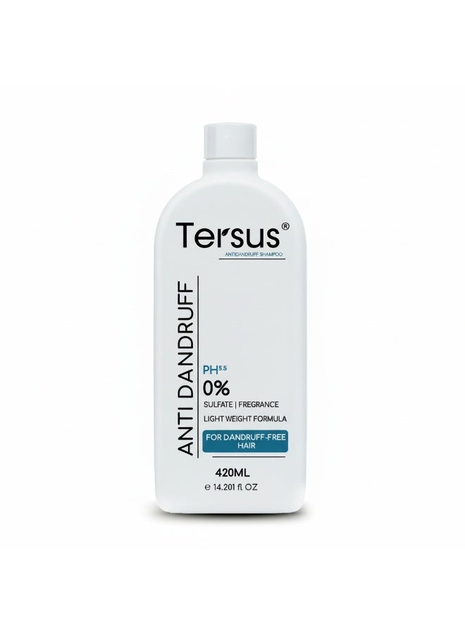 Tersus Medicated Anti-Dandruff Shampoo for Itchy Scalp - Sulphate-Free with Menthol, Zinc Pyrithione & Piroctone Olamine - Deep Cleansing, Non-Stripping - 420ml - Image 1