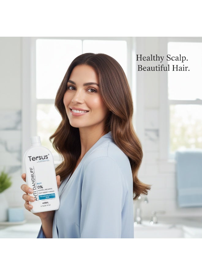 Tersus Medicated Anti-Dandruff Shampoo for Itchy Scalp - Sulphate-Free with Menthol, Zinc Pyrithione & Piroctone Olamine - Deep Cleansing, Non-Stripping - 420ml - Image 4