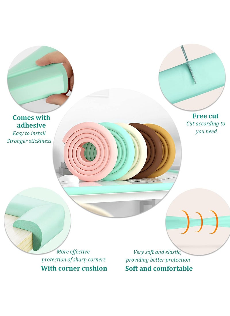 MIXDE Baby Proofing Edge and Corner Guard Protector Set For Furniture Or Tables, 4m Edges & 4 Foam Corners  - Image 4