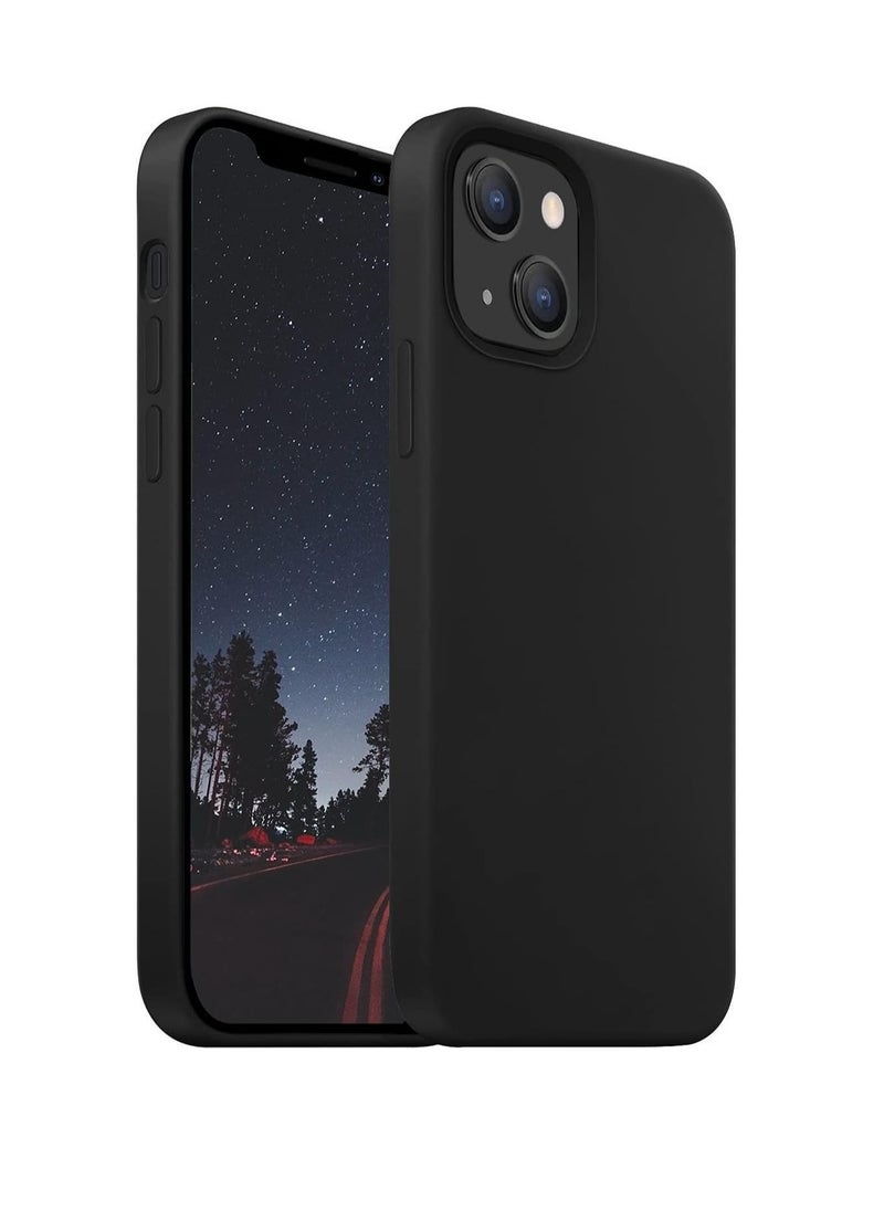 Generic - Silicone Case with Anti-Scratch Microfiber Lining for iPhone 14 Black - Image 1
