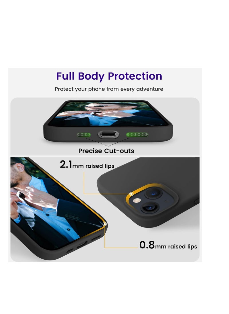 Generic - Silicone Case with Anti-Scratch Microfiber Lining for iPhone 14 Black - Image 1