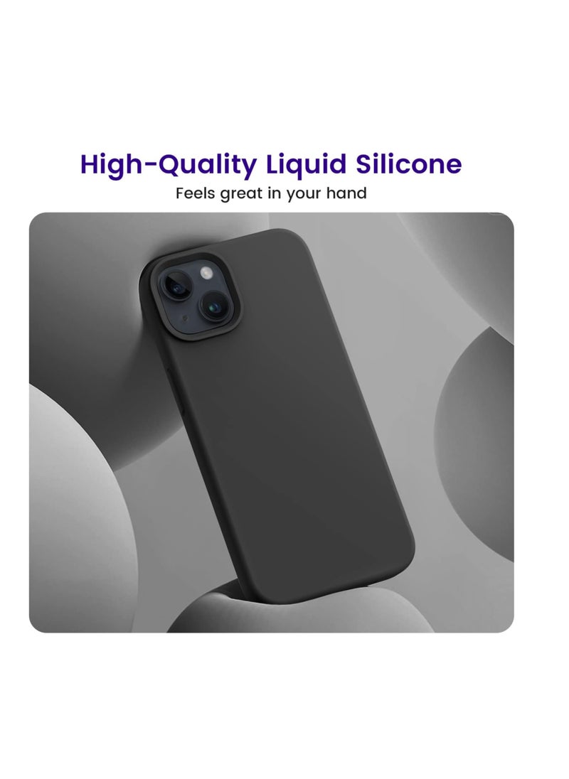Generic - Silicone Case with Anti-Scratch Microfiber Lining for iPhone 14 Black - Image 1