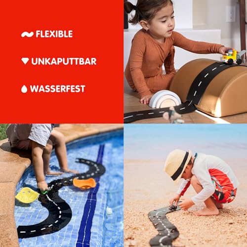 Waytoplay Ringroad, 12 Piece Circuit for Toy Cars - Flexible, Indestructible, and Waterproof - Modular Car Tracks - Made in The Netherlands - Image 2