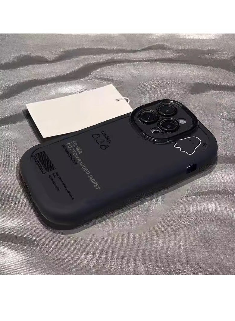 NIBEMINENT Minimalistic Little Ghost Protective TPU Case Cover For iPhone 17, Black